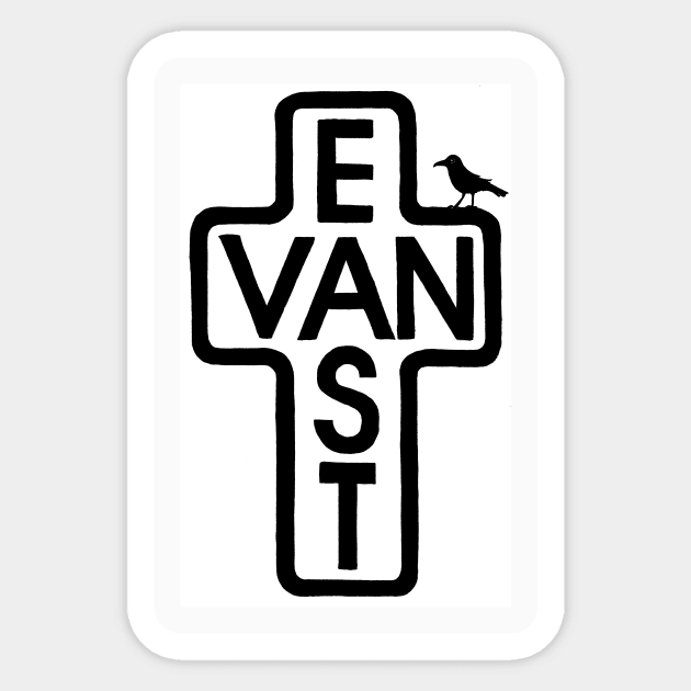 East Van Crow Sticker by Wild Crow Studio